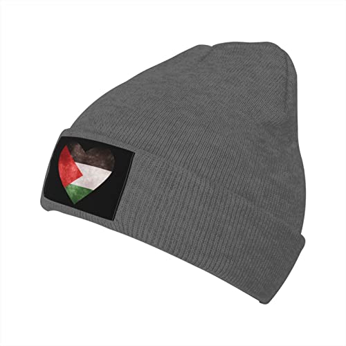 850 Beanie Winter Mütze Palästina-Herz-Flagge Winter Thermomützen Unisex Beanie Grobstrick Wintermützen Für Winter Geschenke Herren von 850