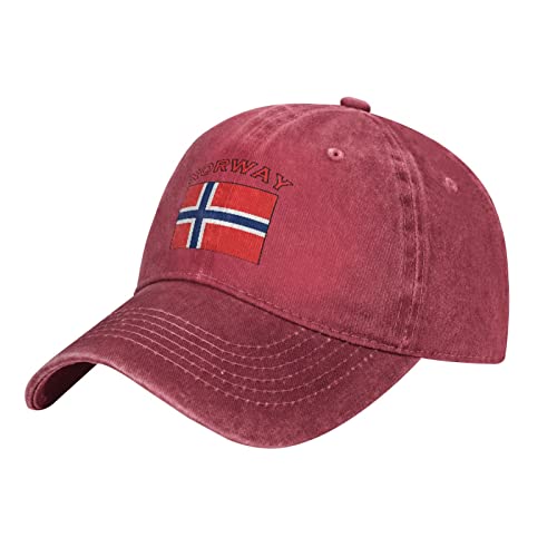 874 Baseballkappe Norwegen-Flagge Unisex-Klassiker Baseball Mützen Snapback Basecap Verstellbare Baseball Kappe Für Vintage Cotton Basecap Distressed Stickerei Cap von 874