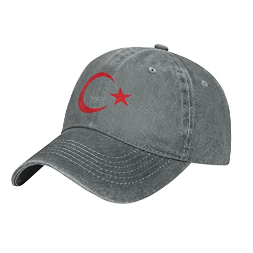 874 Baseballkappe Türkische Flagge Unisex Baseball Mützen Verstellbare Basecap Unisex Dad Hat Für Wandern Vintage Cotton Basecap von 874