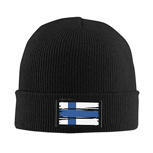 874 Klassische Beanie Mütze Finnland-Flagge Wintermütze Stretchy Kopfbedeckung Bequem Slouch Beanie Mütze Für Herren Damen Männer 30X18 cm von 874