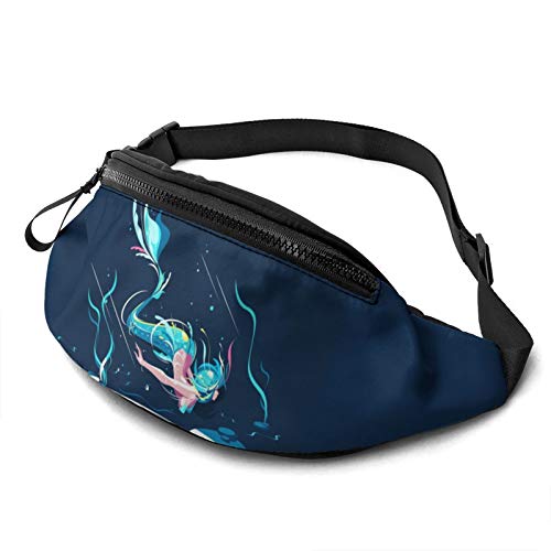 Brusttasche Schwimmende Fee Meerjungfrau Unisex Gurttasche Große Kapazität,Mit Reißverschluss Waist Fanny Pack Für Geschenke Fahrrad Herren 14X35Cm von 874