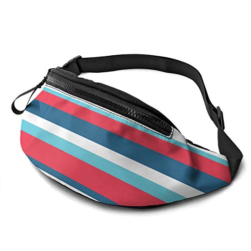 Brusttasche Vektor-Streifenmuster Unisex Waist Fanny Pack Mode,Verstellbarer Damen Bauchtasche Für Herren Camping Aktivitäten 14X35Cm von 874