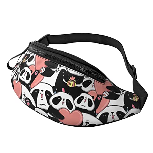 Damen Bauchtasche Liebestag-Panda Mit Herz Unisex Damen Brustbeutel Mode,Atmungsaktiv Lauftasche Für Herren Reisen Damen 14X35Cm von 874