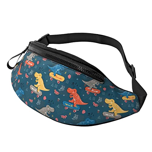 Damen Brustbeutel Blauer Süßer Dinosaurier Unisex Sport Hüfttasche Stylisch,Mode Sport Gürteltasche Für Herren Wandern Reisen 14X35Cm von 874