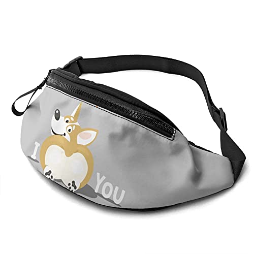 Damen Brustbeutel Waliser Corgi-Hund Unisex Sport Hüfttasche Mode,Atmungsaktiv Brusttasche Für Herren Hundetraining Sport 14X35Cm von 874