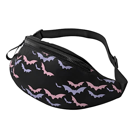 Gürteltasche Farbfledermäuse Unisex Damen Brustbeutel Mit Reißverschluss,Verstellbarer Sporttasche Für Damen Reisen Herren 14X35Cm von 874