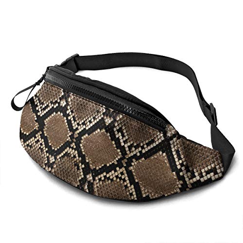 Gürteltasche Schlangendruck Unisex Bauchtasche Stylisch,Atmungsaktiv Sporttasche Für Herren Hundetraining Spazieren 14X35Cm von 874