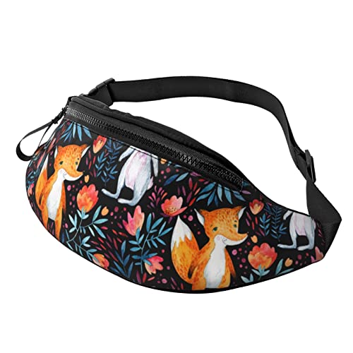 Gürteltasche Süße Hase Hase Fuchs Blumenbeere Unisex Sporttasche Mode,Atmungsaktiv Sport Hüfttasche Für Herren Outdoor Joggen 14X35Cm von 874