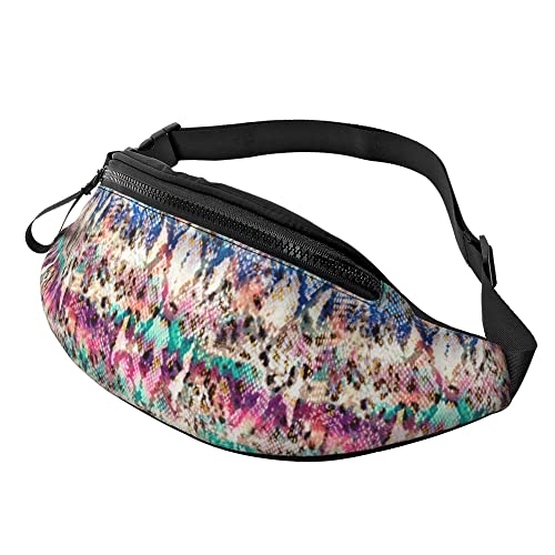 Lauftasche Regenbogen-Schlangen-Druck Unisex Bauchtasche Atmungsaktiv,Große Kapazität Gürteltasche Für Joggen Herren Wandern 14X35Cm von 874