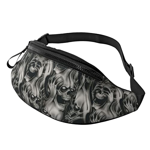 Lauftasche Siehe Hear Speak No Evil Skeletons Skulls Unisex Handytasche Tasche Große Kapazität,Verstellbarer Gürteltasche Für Herren Aktivitäten Spazieren 14X35Cm von 874