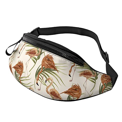 Sport Gürteltasche Tropischer Brauner Flamingovogel Unisex Damen Bauchtasche Atmungsaktiv,Mode Lauftasche Für Running Herren Wandern 14X35Cm von 874