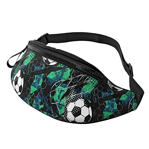 Sport Hüfttasche Abstrakter Fußball Unisex Schultertaschen Multifunktionale,Verstellbarer Hüfttasche Für Fahrrad Aktivitäten Herren 14X35Cm von 874