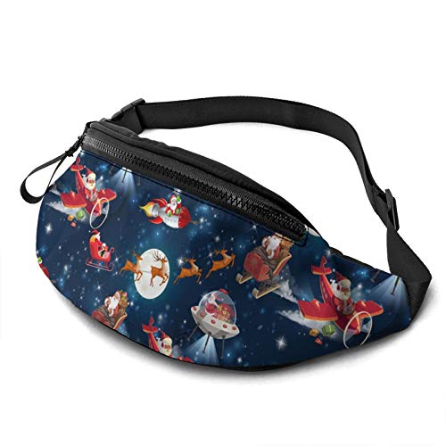 Sport Hüfttasche Weihnachten Im Weltraum Unisex Damen Bauchtasche Stylisch,Verstellbarer Sport Gürteltasche Für Aktivitäten Laufen Herren 14X35Cm von 874