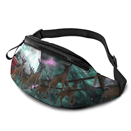 Sporttasche Galaxie-Weihnachten Unisex Waist Fanny Pack Multifunktionale,Mit Reißverschluss Hüfttasche Für Wandern Damen Herren 14X35Cm von 874