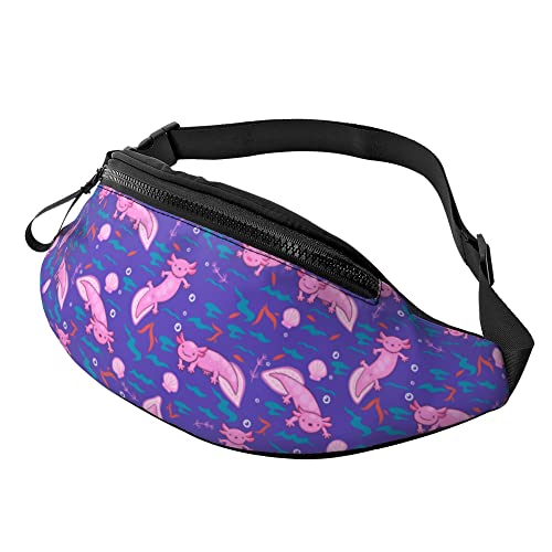 Taillentasche Schöner Rosa Axolotl Unisex Gürteltasche Mit Reißverschluss,Atmungsaktiv Bauchtasche Für Aktivitäten Fahrrad Herren 14X35Cm von 874