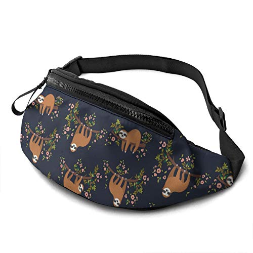 Waist Fanny Pack Lustig, Niedlich, Faultier, Auf, AST Unisex Gurttasche Stylisch,Atmungsaktiv Lauftasche Für Wandern Herren Running 14X35Cm von 874