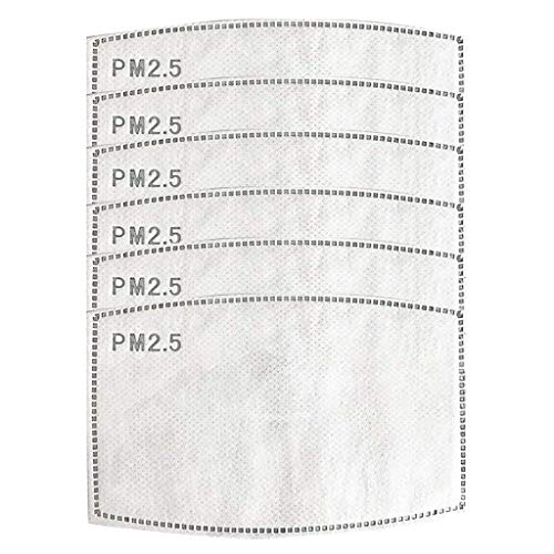 2/4/6/8/12pcs Ersatzfilter Papier Aktivkohlefilter Replace Gasket Einatmen 3 Schichten Filter Set Austauschbare Anti-Dunst-Nebelfilter Face Cover Replace Filters Mundfilter Aktivkohlefilter (6PCS) von 95