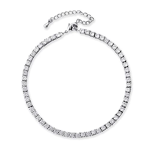 95sCloud-1 Damen Mädchen Fußkettchen Größenverstellbar Fussband Shining Strass Fußkettchen Bling Brilliant Fußbändchen fuß schmuck Fußschmuck Armband Braut Sommer schmuck Kleid von 95sCloud-1