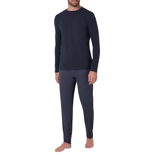 A ACTIVE SOUL - Schlafanzug für Herren – Baumwolle – Langarm – Set mit Oberteil und Hose – lang – Zweiteiliger Pyjama – Bequeme Loungewear - mit Bündchen von A ACTIVE SOUL