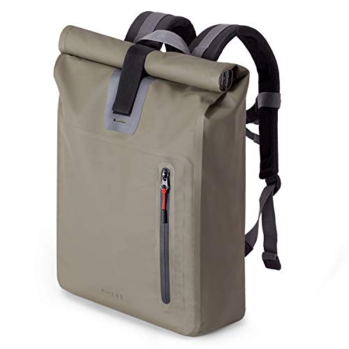 A-Lab Herren & Damen Laptop Rucksack Model A | mit Laptoptasche 15 Zoll für Arbeit Uni und Schule | Messenger Backpack wasserdicht mit Rolltop | 26L Fahrradrucksack in olivgrün von A-Lab