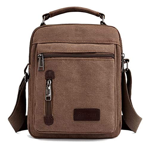 Herren Umhängetasche Canvas Messenger Bags Reise Umhängetasche Große Kapazität Casual Handtasche mit mehreren Taschen für die Arbeit Einkaufen Wandern Täglicher Gebrauch von A-QMZL