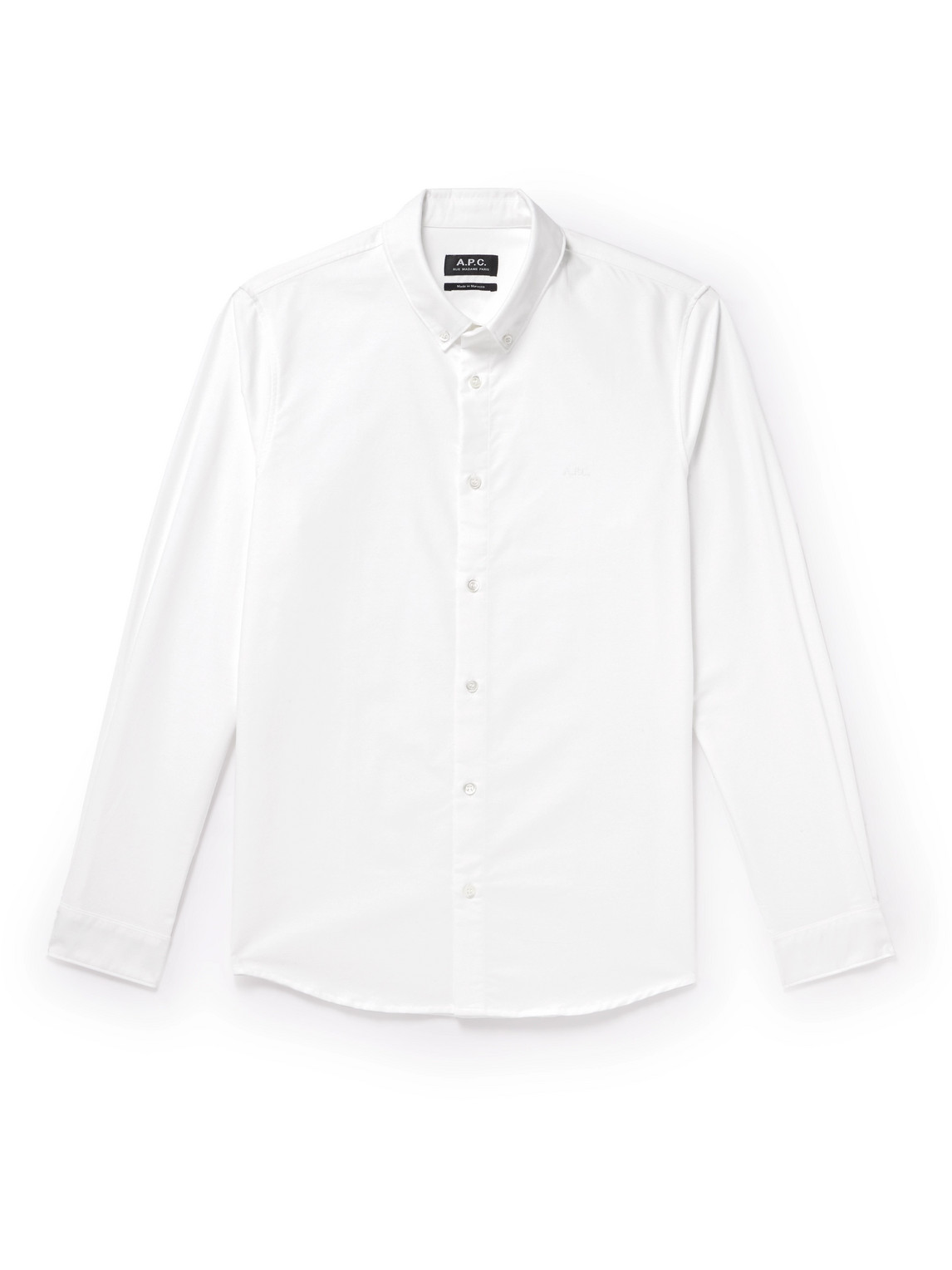 A.P.C. - Greg Button-Down Collar Logo-Embroidered Cotton Oxford Shirt - Men - White - S von A.P.C.