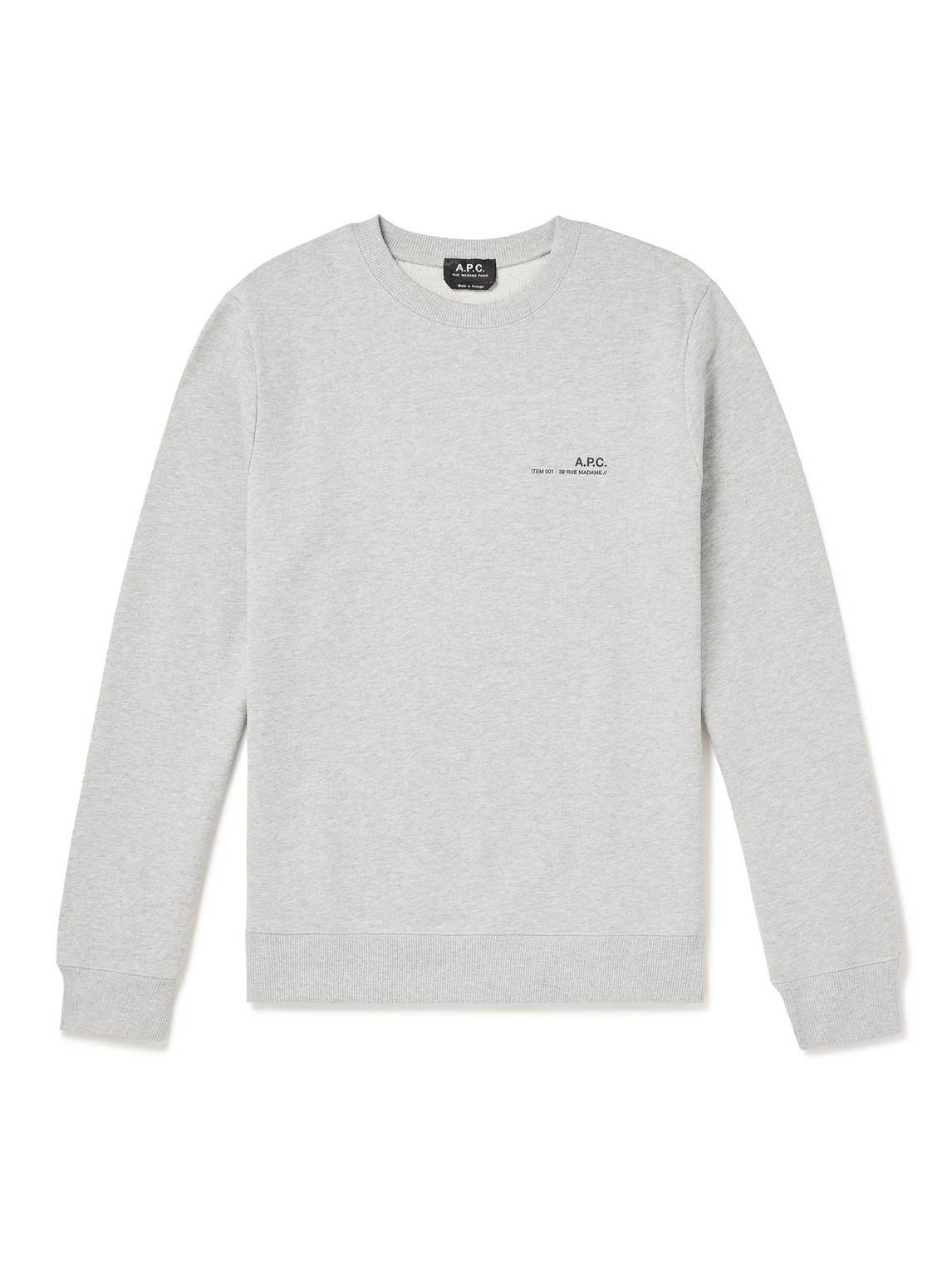 A.P.C. - Item Logo-Print Cotton-Jersey Sweatshirt - Men - Gray - S von A.P.C.