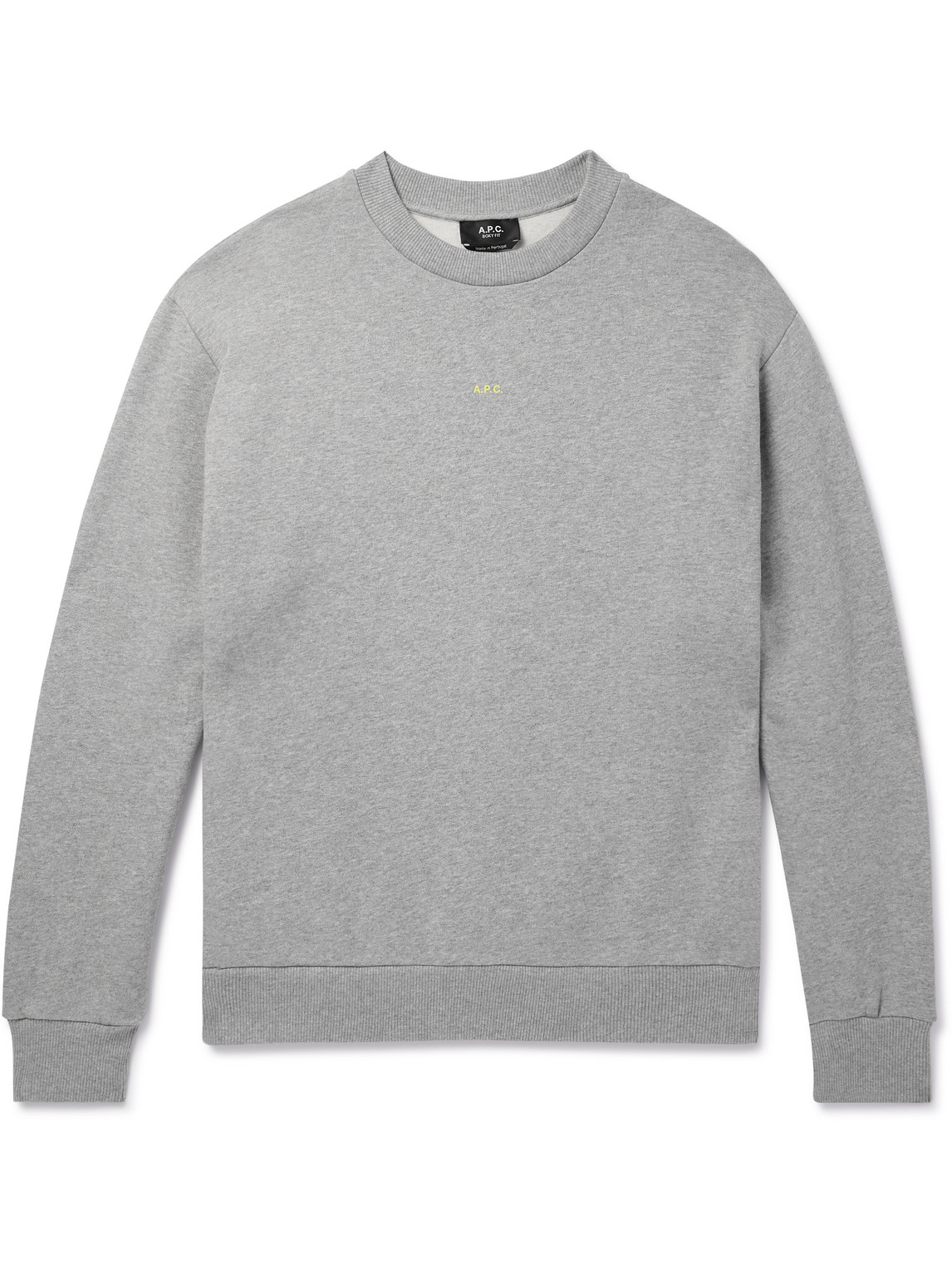 A.P.C. - Logo-Print Organic Cotton-Jersey Sweatshirt - Men - Gray - XL von A.P.C.