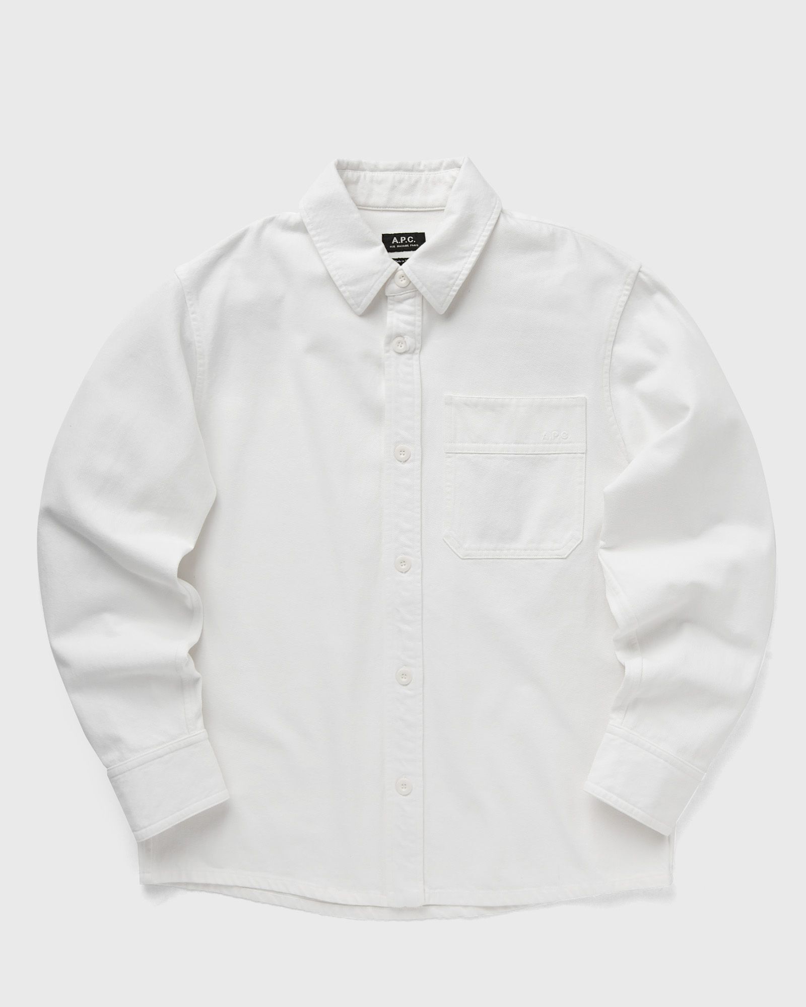 A.P.C. Surchemise basile brodee poitrine men Longsleeves white in Größe:L von A.P.C.