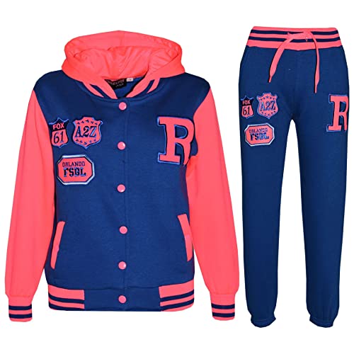 A2Z 4 Kids® Kinder Mädchen Jungen Baseball Trainingsanzug Jacke & Hose - T.S Baseball FOX Royal & N. Pink 13 von A2Z 4 Kids