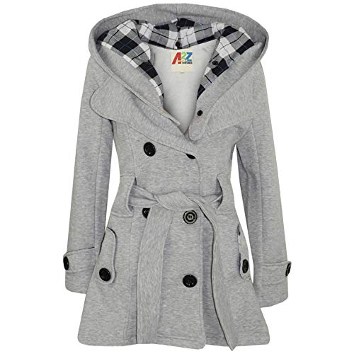 A2Z 4 Kids Kinder Mädchen Parka Jacke Mit Kapuze Graben Mantel Mode Wolle Mischung - Jacket 007 Grey 13 von A2Z 4 Kids