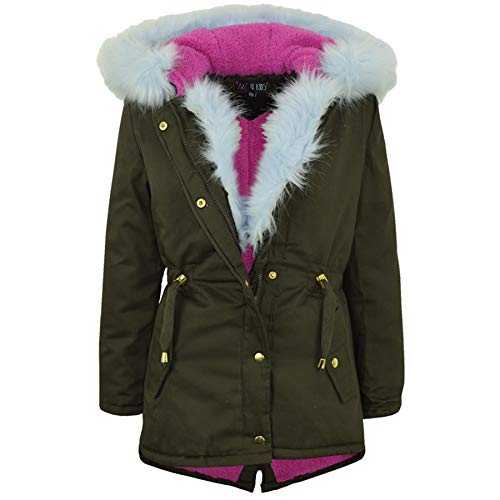 A2Z 4 Kids® Mädchen Parka Jacke Kinder Pelz - Parka Jacket. Blue Fur 9-10 von A2Z 4 Kids