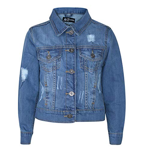 A2Z 4 Kids Kinder Jungen Denim Jacken Designer Zerrissene - Boys Denim Jacket JK14 Light Blue 11- von A2Z 4 Kids