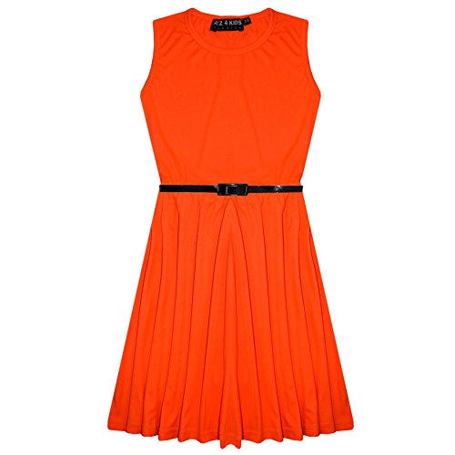 A2Z 4 Kids Mädchen Einfarbig Skater kleida Party Mode - New Skater Dress Neon Orange 5-6 A2Z 4 Kids Mädchen Einfarbig Skater kleida Party Mode - New Skater Dress Neon Orange 5-6 von A2Z 4 Kids