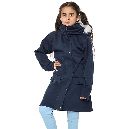 A2Z 4 Kids Mädchen Mit Kapuze Jacke Faux Pelz Lange Parka - Jacket JK27 Navy 11-12 von A2Z 4 Kids