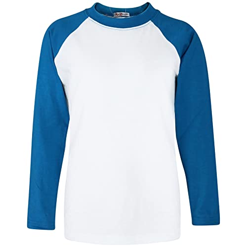 A2Z 4 Kids Raglan Stil T Shirt Farbe Kontrast Spitze Super - T Shirt PL425 Blue 9-10 von A2Z 4 Kids