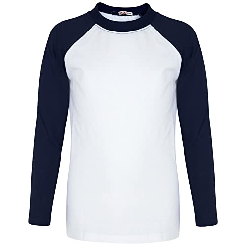 A2Z 4 Kids Raglan Stil T Shirt Farbe Kontrast Spitze Super - T Shirt PL425 Navy 7-8 von A2Z 4 Kids