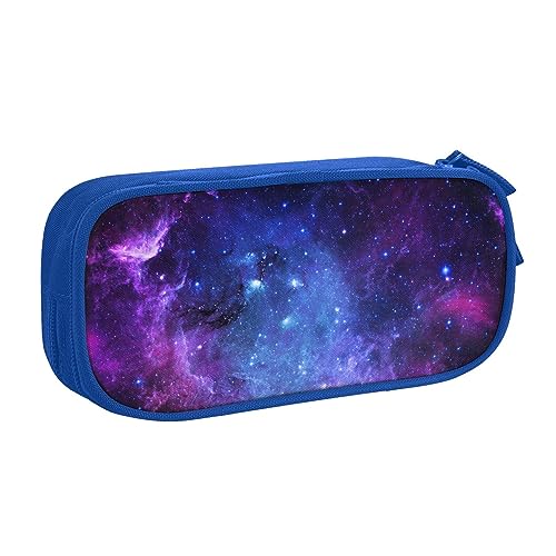 AABSTBFM Blaues Galaxy-Federmäppchen mit Reißverschluss, Schwarz, große Kapazität, für Schule, Büro und Reisen, blau, Einheitsgröße, Schulranzen von AABSTBFM