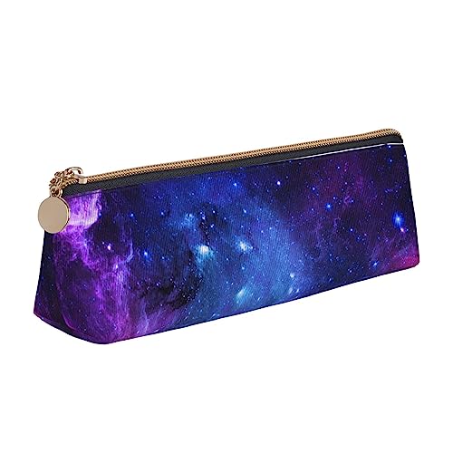 AABSTBFM Federmäppchen mit Schlangenhaut-Dreieck, Leder, Reißverschluss, vielseitig und langlebig, ideales Geschenk für Schule, Büro und Reisen, Schwarz / Weiß, Blue Galaxy, Einheitsgröße, Schulranzen von AABSTBFM