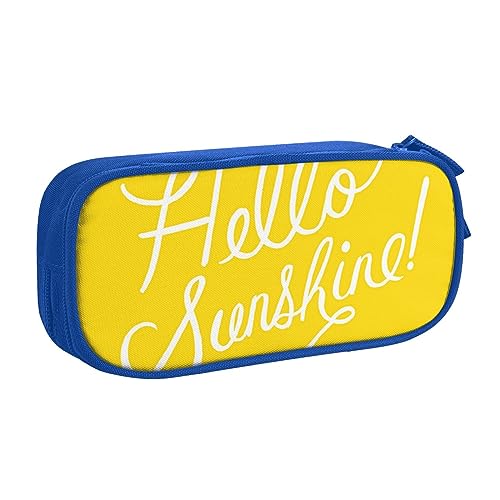 AABSTBFM Goodlooking Hello Sunshine Federmäppchen, Stifteetui mit Reißverschluss, Schwarz, großes Fassungsvermögen, für Schule, Büro und Reisen, blau, Einheitsgröße, Schulranzen von AABSTBFM