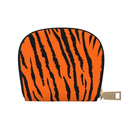 AABSTBFM Kreditkartenetui aus PU-Leder mit Punktemuster, für Damen und Herren, Schwarz / Weiß, Orange Tiger Leopard, Einheitsgröße von AABSTBFM