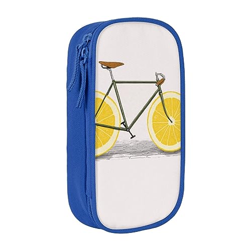 AABSTBFM Orange Fahrrad Federmäppchen Große Kapazität Fach Bleistift Stift Tasche Tasche mit Reißverschluss - Ideales Geschenk für Schule, Büro und Reisen, Schwarz, blau, Einheitsgröße, Schulranzen von AABSTBFM