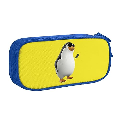 AABSTBFM Pinguin mit Brille, Federmäppchen, Stifteetui mit Reißverschluss, Schwarz, großes Fassungsvermögen, für Schule, Büro und Reisen, blau, Einheitsgröße, Schulranzen von AABSTBFM