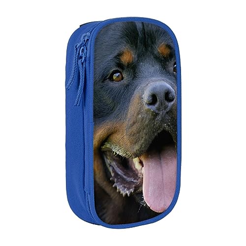 AABSTBFM Rottweiler Federmäppchen, großes Fassungsvermögen, mit Reißverschluss, ideales Geschenk für Schule, Büro und Reisen, Schwarz, blau, Einheitsgröße, Schulranzen von AABSTBFM