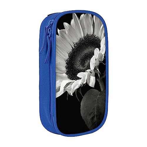 AABSTBFM Sunflower Federmäppchen mit Reißverschluss, großes Fassungsvermögen, Schwarz / Grau, ideales Geschenk für Schule, Büro und Reisen, Schwarz, blau, Einheitsgröße, Schulranzen von AABSTBFM