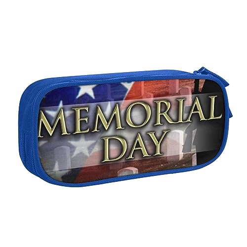 AABSTBFM US Military Soldiers Patriotic Memorial Day Federmäppchen Stifttasche mit Reißverschluss, Schwarz Große Kapazität Federmäppchen für Schule, Büro und Reisen, blau, Einheitsgröße, Schulranzen von AABSTBFM