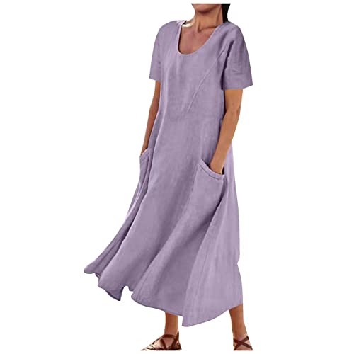 AACH Damen Strandkleid Sommer Lockeres Kleid Unifarben Leinen Sommerkleid Leinenkleid Weich Einfach Kleider Täglich Lässig Modischen Maxikleid Elegante Blumenkleid Lockeres Partykleid AACH Damen Strandkleid Sommer Lockeres Kleid Unifarben Leinen Sommerkleid Leinenkleid Weich Einfach Kleider Täglich Lässig Modischen Maxikleid Elegante Blumenkleid Lockeres Partykleid von AACH