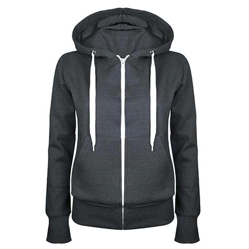 AACH Damen Sweatjacke mit Kapuze Kapuzenpullover Basic Leicht Sweatjacke Mode Atmungsaktiv Kapuzenpulli Warme Thermo Fleece Kapuzenjacke Outdoor Hoody mit Reißverschluss Jacke von AACH