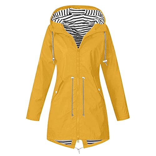 AACH Regenjacke Damen Wasserdicht Atmungsaktiv Dünne Regenmantel Leichte Jacke Outdoorjacke Windbreaker Packbar Übergangsjacke mit Kapuze Streifen Windjacke angebote des tages heute herren von AACH