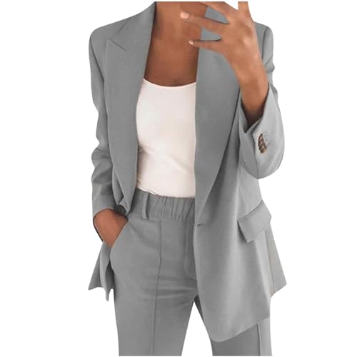 Hosenanzüge für Damen Elegant Blazer Anzug Set Einfarbig Streetwear Zweiteilig Hosenanzug Business Modern Anzughose Revers Sportlich Slim Fit Büro Outfit Anzugjacke Sommer Freizeitanzug Hosenanzüge für Damen Elegant Blazer Anzug Set Einfarbig Streetwear Zweiteilig Hosenanzug Business Modern Anzughose Revers Sportlich Slim Fit Büro Outfit Anzugjacke Sommer Freizeitanzug von AACH